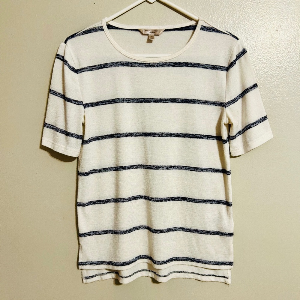 White Striped LuxeSpun Boy Tee, Banana Republic